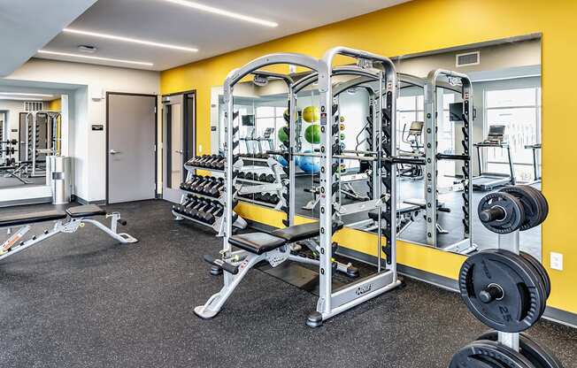 State-of-the-art- fitness center at The Westline at Flanagan Lake in Omaha, NE
