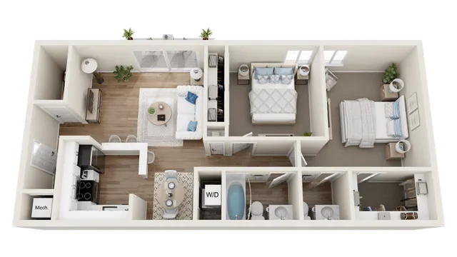 2 beds, 1.5 baths, 915 sqft, $1,699