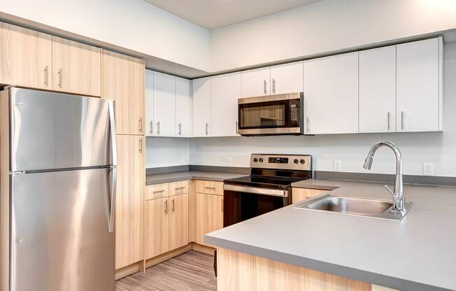 Fully Equipped Kitchen at Hazel Apartments, Edmonds, WA, 98026