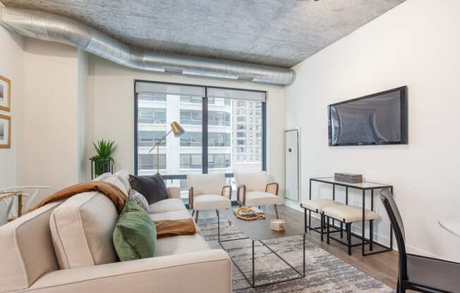 concrete ceilings with exposed industrial style venting