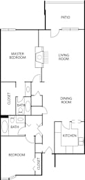2 beds, 2 baths, 1,200 sqft, $1,250
