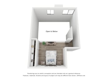 Studio, 1 bath, 644 sqft, $2,225