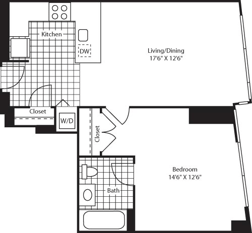 1 bed, 1 bath, 736 sqft, $3,442, Unit 3605