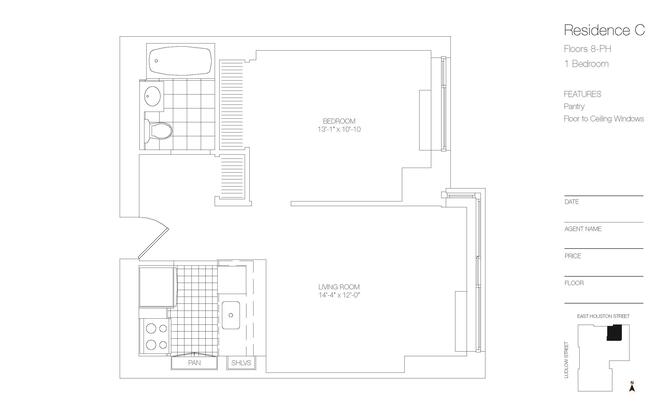 1 bed, 1 bath, 12,447 sqft, $4,990, Unit 15C