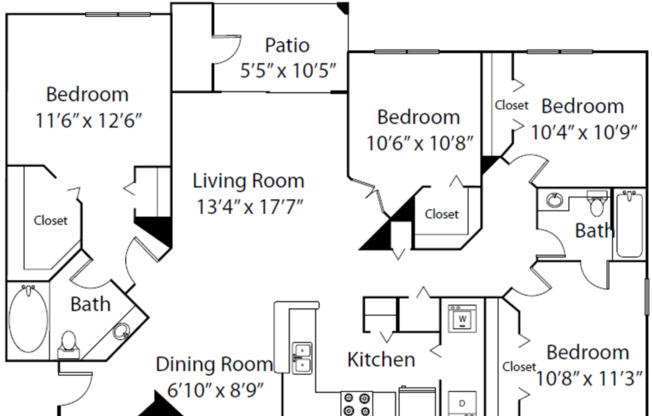4 beds, 2 baths, 1,406 sqft, $1,946