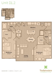 2 beds, 2 baths, 1,267 sqft, $1,968