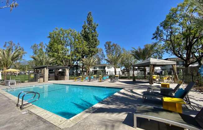 Picturesque Pool And Cabana Setting at Monte Vista Apartment Homes, La Verne