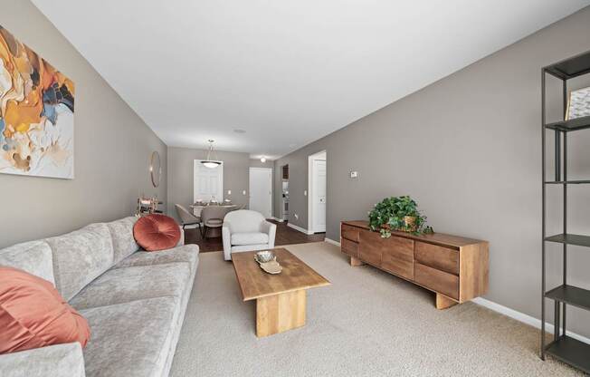 Open concept Living-Dining at Lakeside Village in Clinton Township