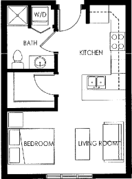 Studio, 1 bath, 430 sqft, $1,515