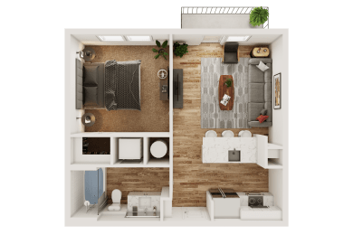1 bed, 1 bath, 608 sqft, $1,345
