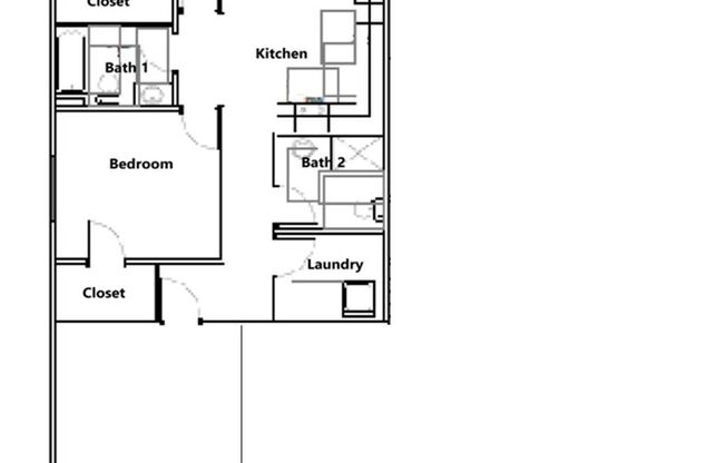2 beds, 2 baths, 1,000 sqft, $1,250, Unit Model 1460 Unit- 2 BDRM 2 BATH