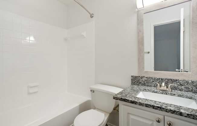 Model bathroom at Seven Lakes at Carrollwood in Tampa, Florida.