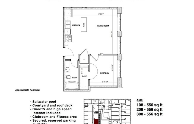 1 bed, 1 bath, 558 sqft, $1,295, Unit APT 108