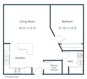 1 bed, 1 bath, 725 sqft, $975