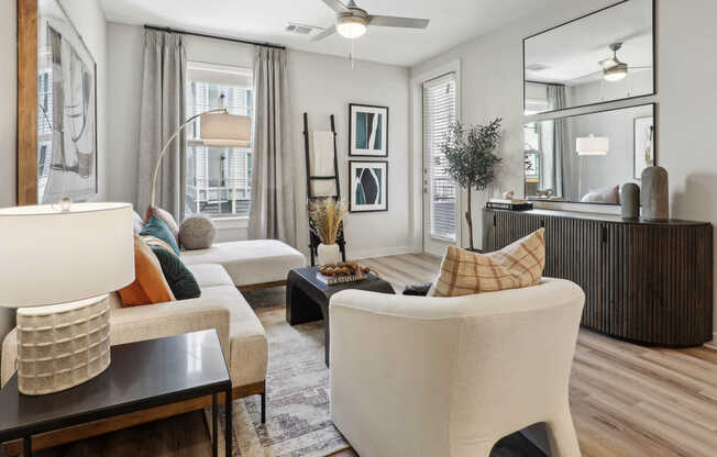 Living Room with Balcony and Hard Surface Flooring