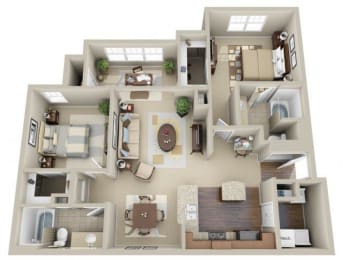 2 beds, 2 baths, 1,225 sqft, $1,649