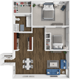 2 beds, 1 bath, 925 sqft, $1,162