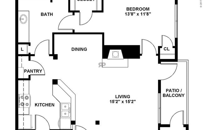 1 bed, 1 bath, 805 sqft, $2,035