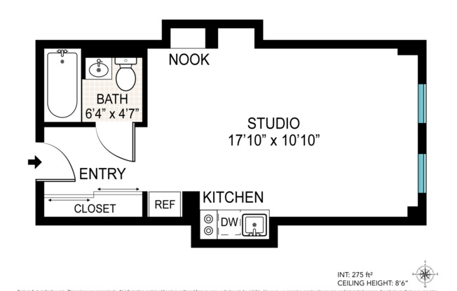 Studio, 1 bath, $2,850, Unit 1522