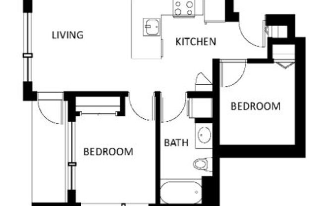 2 beds, 1 bath, 711 sqft, $1,455, Unit 103