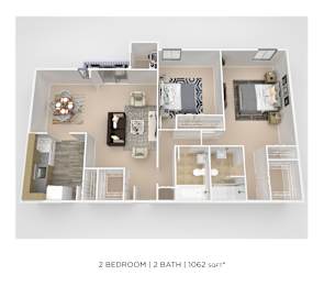 2 beds, 2 baths, 1,062 sqft, $2,095