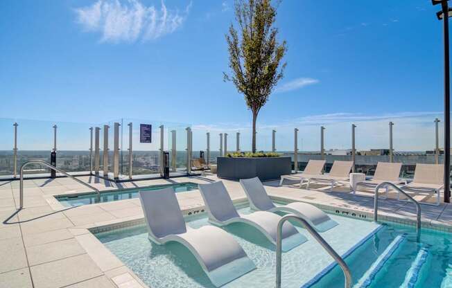 In-Pool Lounge Chairs at 903 Peachtree in Atlanta, GA 30309