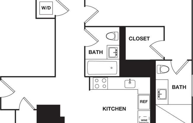 2 beds, 2 baths, 1,225 sqft, $7,474, Unit 12D