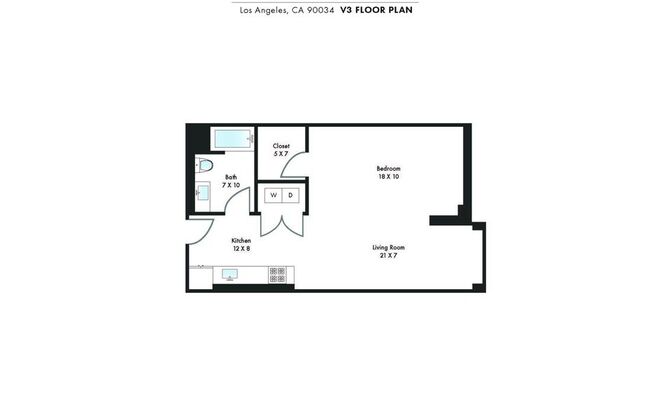 Studio, 1 bath, 554 sqft, $2,795, Unit 203