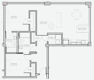 2 beds, 2 baths, 986 sqft, $1,780
