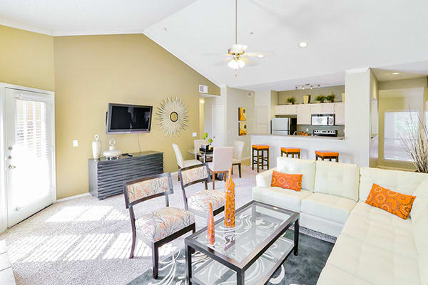 Vaulted Ceilings at The Winsted at Valley Ranch in Irving, TX, For Rent. Now leasing 1 and 2 bedroom apartments.