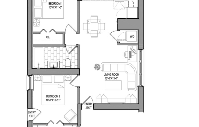 2 beds, 1 bath, 719 sqft, $2,675, Unit 850-2B