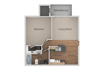 1 bed, 1 bath, 580 sqft, $906