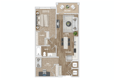 1 bed, 1 bath, 873 sqft, $1,771