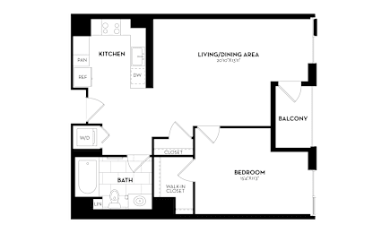 1 bed, 1 bath, 809 sqft, $3,449