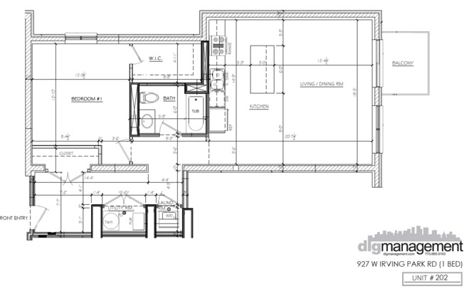 1 bed, 1 bath, 725 sqft, $2,750, Unit 927-202