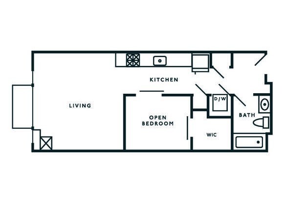 1 bed, 1 bath, 510 sqft, $2,325, Unit 307