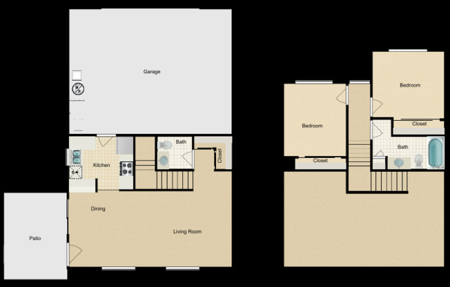 2 beds, 1.5 baths, 1,050 sqft, $2,650