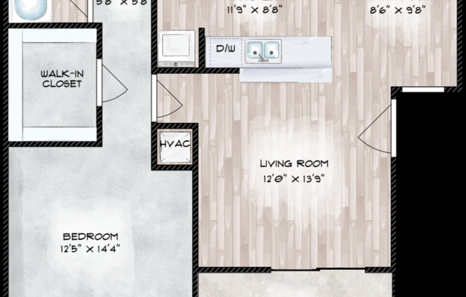 1 bed, 1 bath, 698 sqft, $940