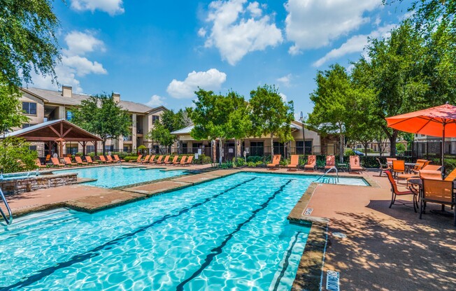 Community Lap pool at The Canyons Apartments, Fort Worth, TX, 76116