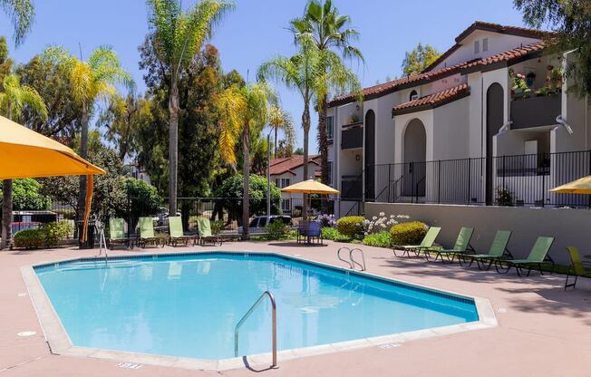 Poolside View at Eucalyptus Grove Apartments California