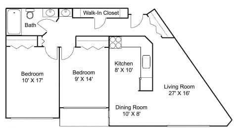 2 beds, 1 bath, 1,200 sqft, $1,762