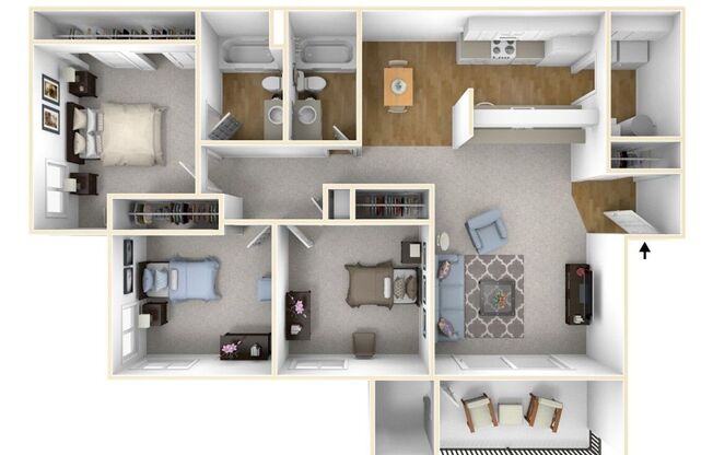 3 beds, 2 baths, $1,695, Unit 67