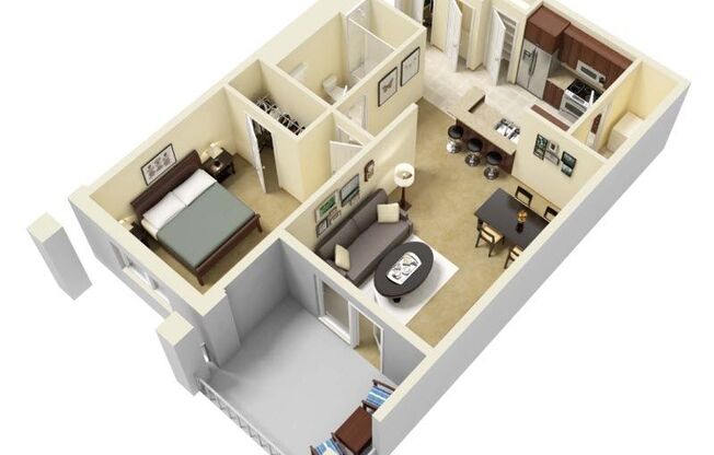 1 bed, 1 bath, 747 sqft, $971