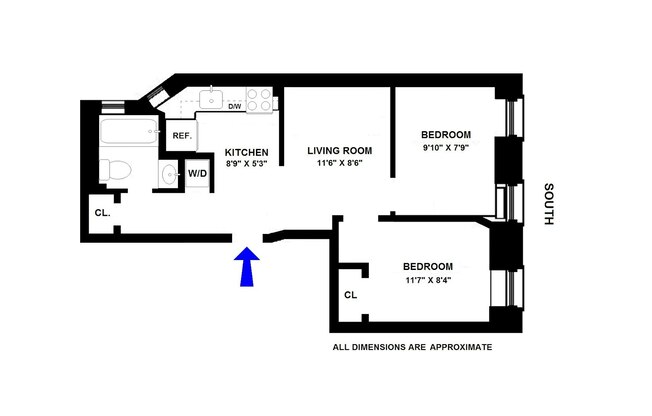 2 beds, 1 bath, $3,995, Unit 2F