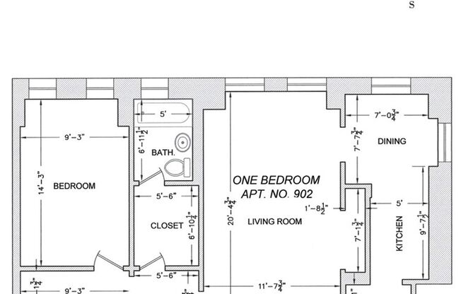 1 bed, 1 bath, $2,000, Unit 902