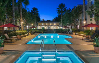 Outdoor pool and spa