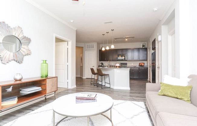 Living Room With Kitchen at Hurstbourne Estates, Louisville, 40223