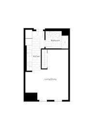 Studio, 1 bath, 466 sqft, $2,190