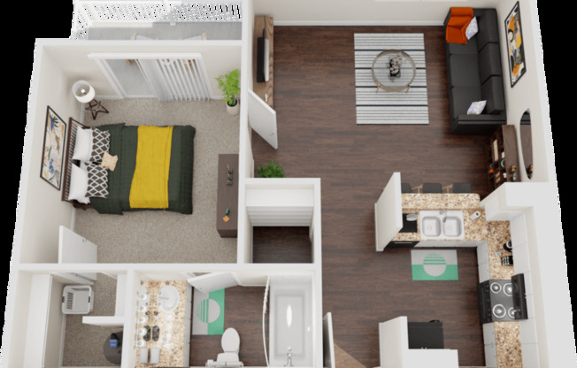 1 bed, 1 bath, 544 sqft, $1,075