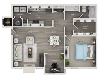 1 bed, 1 bath, 906 sqft, $1,279